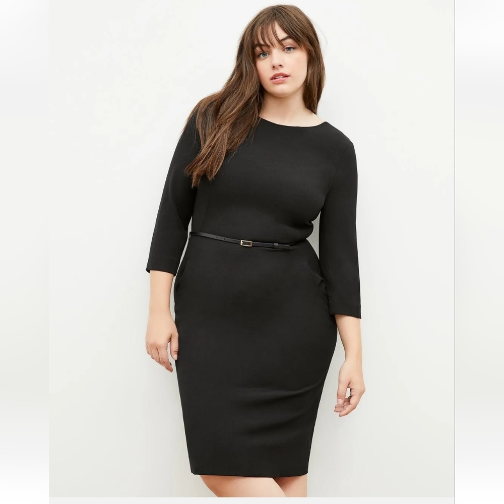 MM LaFleur Black Etsuko Sheath Dress Womens Plus 1X (+1)